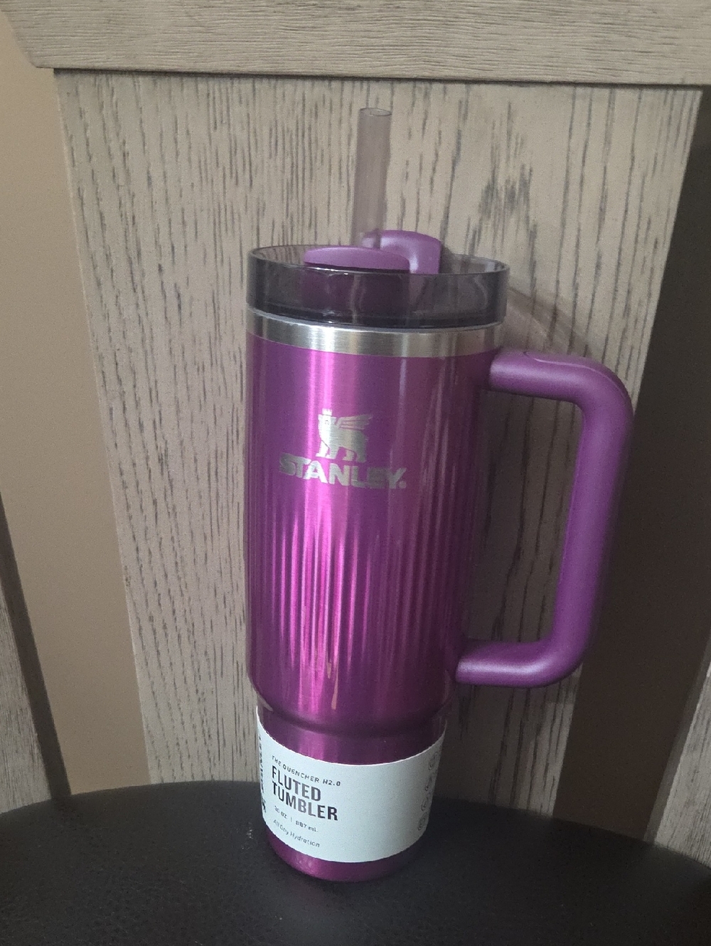 Stanley Purple Fluted Tumbler Travel Mug with Handle